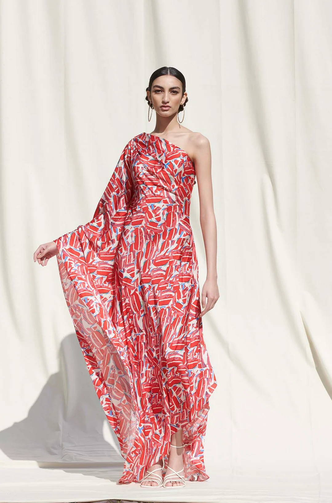 LUXE FLAME FUSION ONE-SHOULDER DRESS
