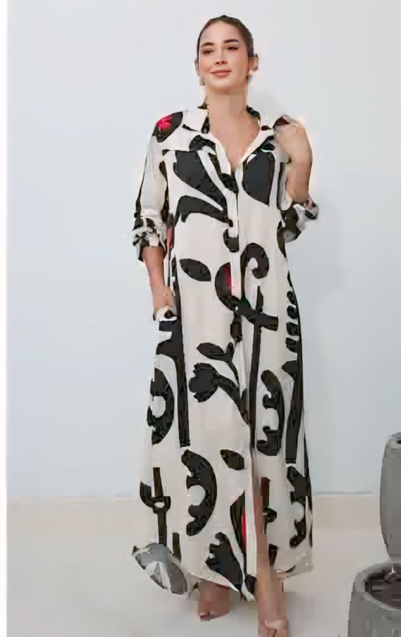 BOLD SCRIPT LONG SHIRT DRESS