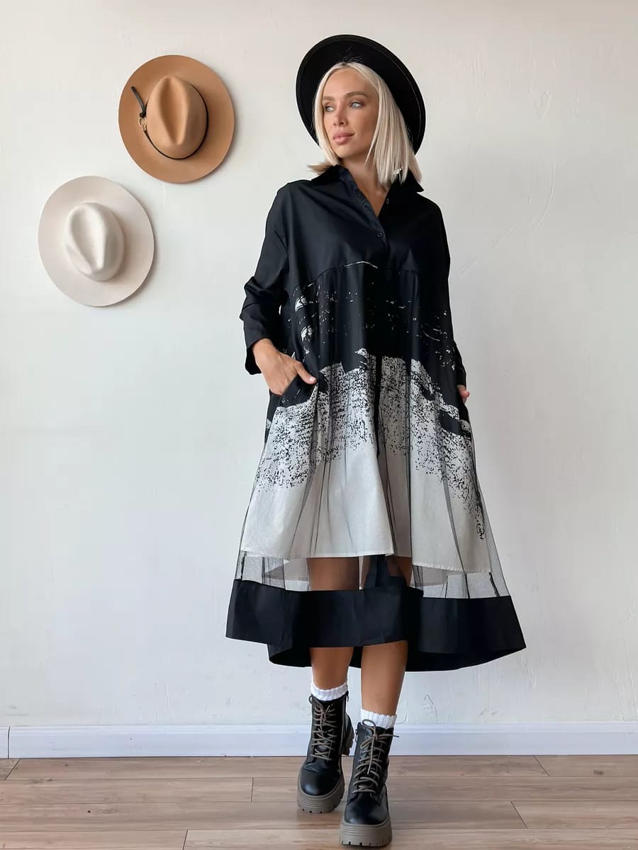MIDNIGHT MUSE SHIRT DRESS