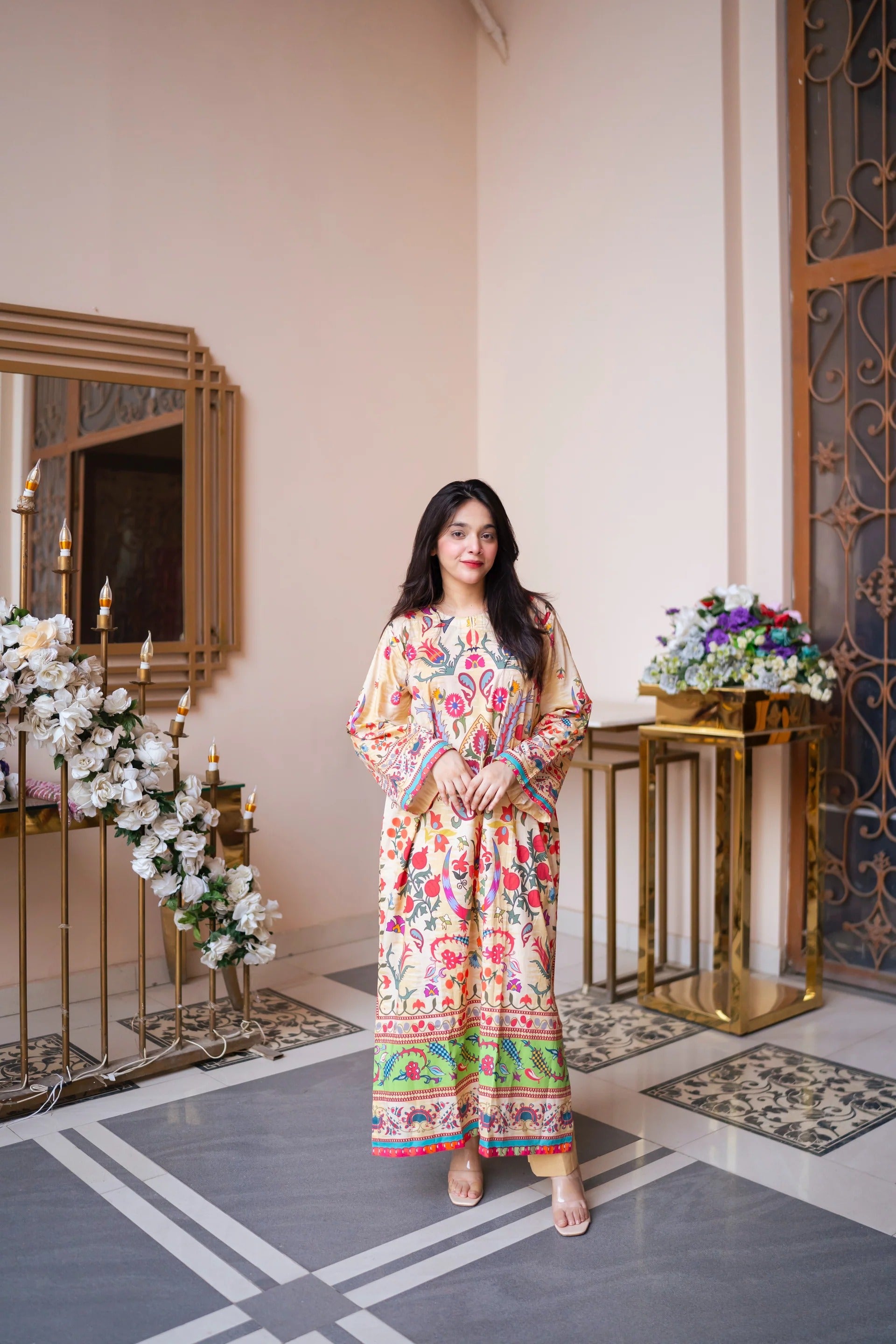 ARIVA MUSLIN LONG KURTA SET WITH DUPATTA