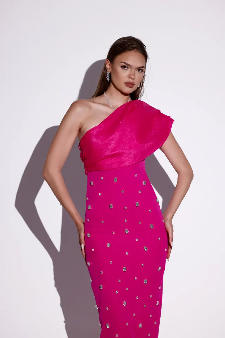 BOUJEE RHINESTONE MAXI DRESS - PINK
