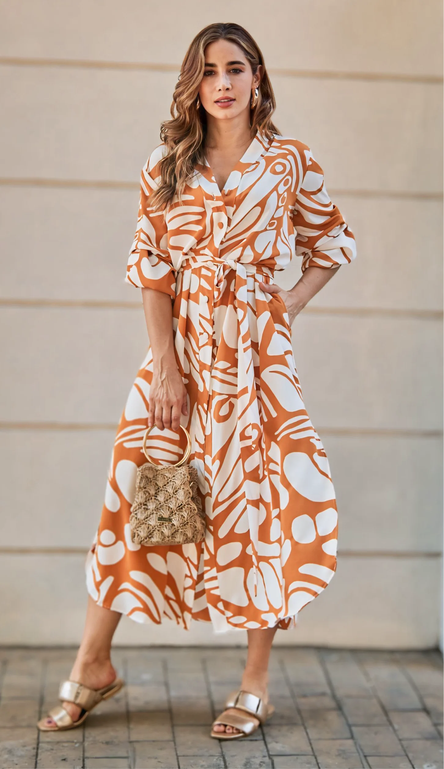 TANGERINE TWIRL MAXI DRESS