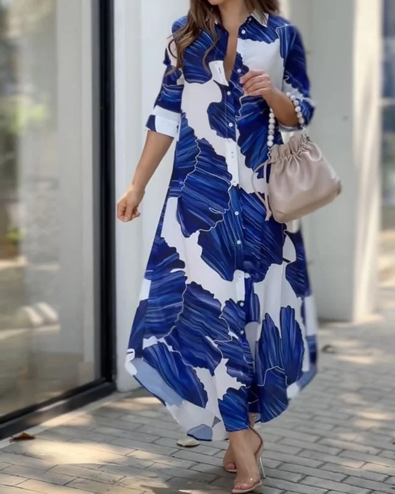 AZURE PETALS SHIRT DRESS