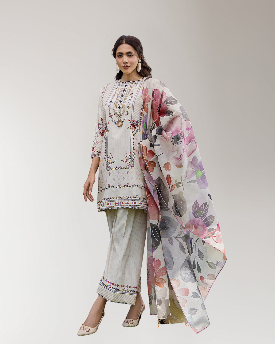 RUHIKA SWISS COTTON CORD SET WITH DUPATTA