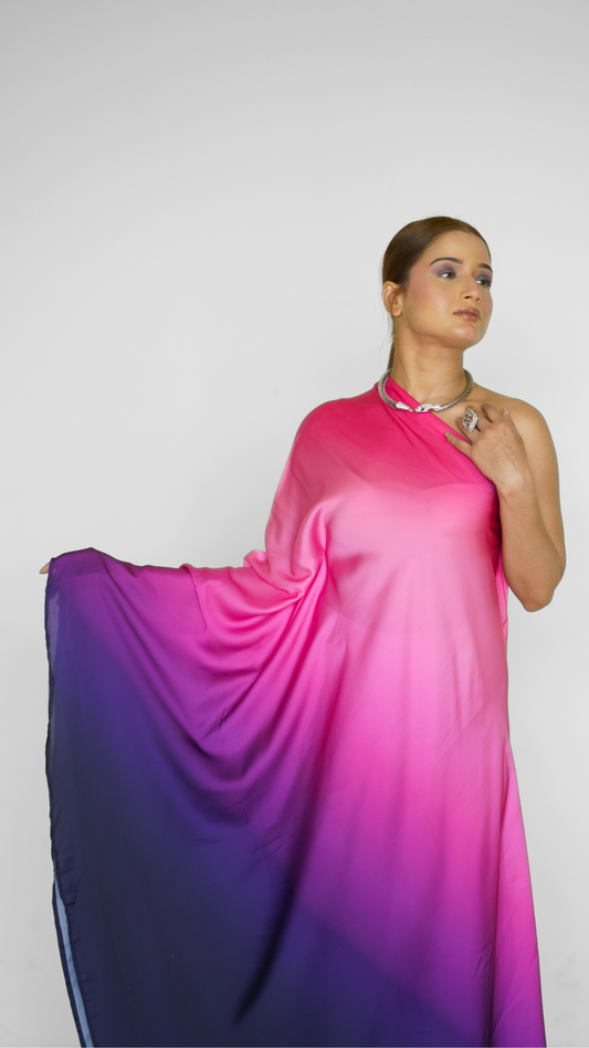 AURA GRADIENT LONE SHOULDER DRESS