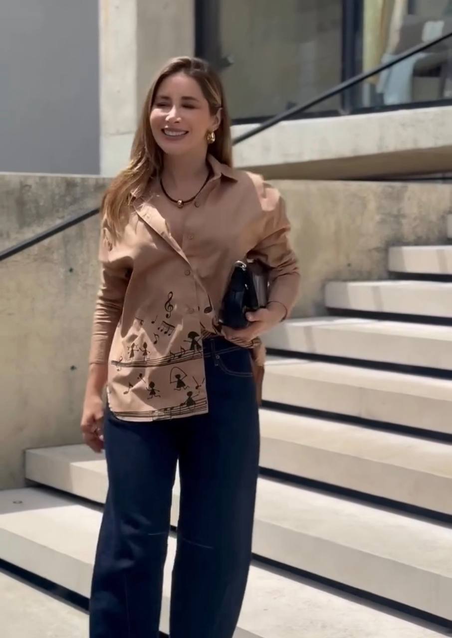 MELODY MOCHA ASYMMETRIC SHIRT