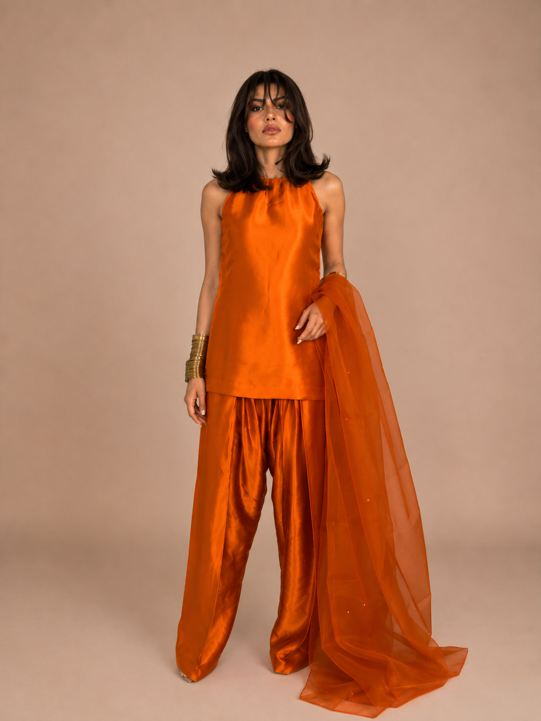 LUXE KANWAL FARSHI SALWAR SET - NAVY