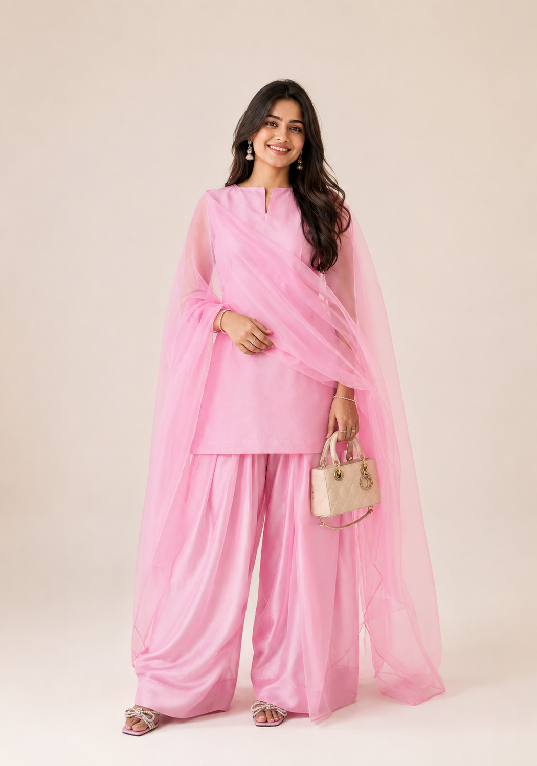 LUXE KANWAL FARSHI SALWAR SET - NEON GREEN