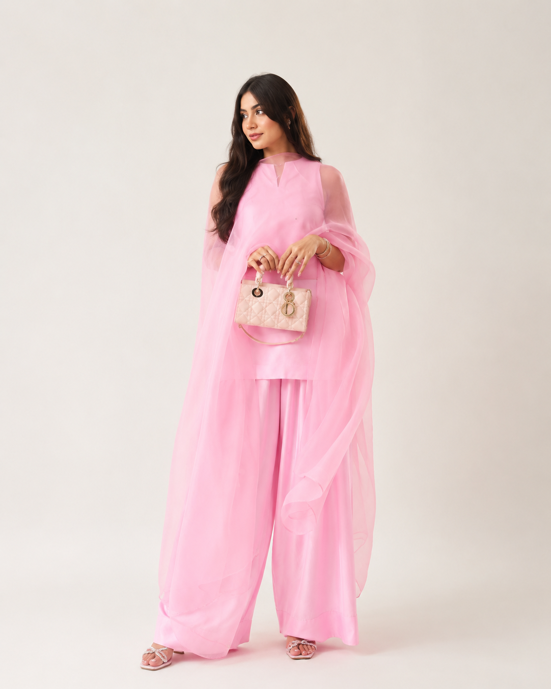 LUXE KANWAL FARSHI SALWAR SET - ORANGE