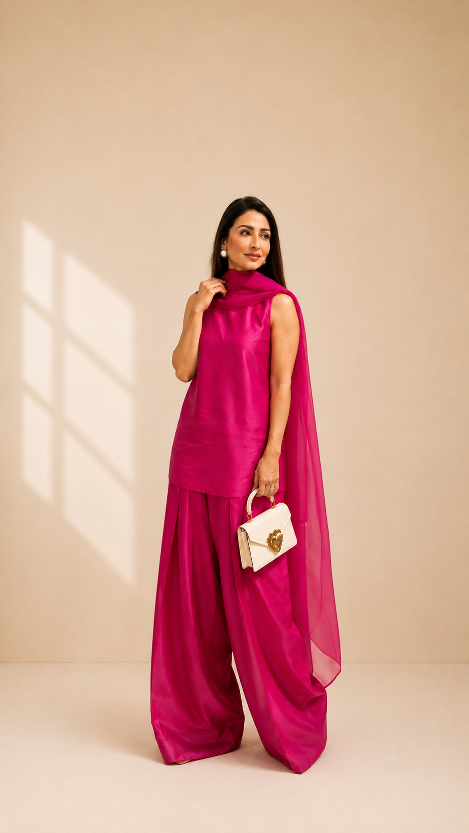 LUXE KANWAL FARSHI SALWAR SET - ORANGE
