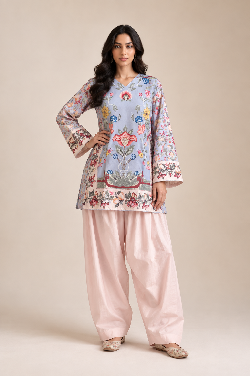Sage Bloom Printed Cord Set