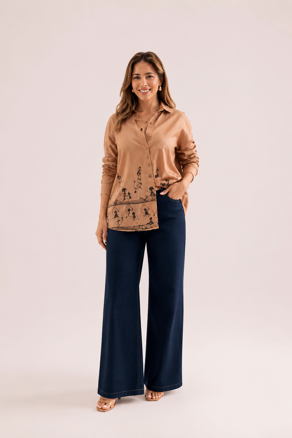 MELODY MOCHA ASYMMETRIC SHIRT