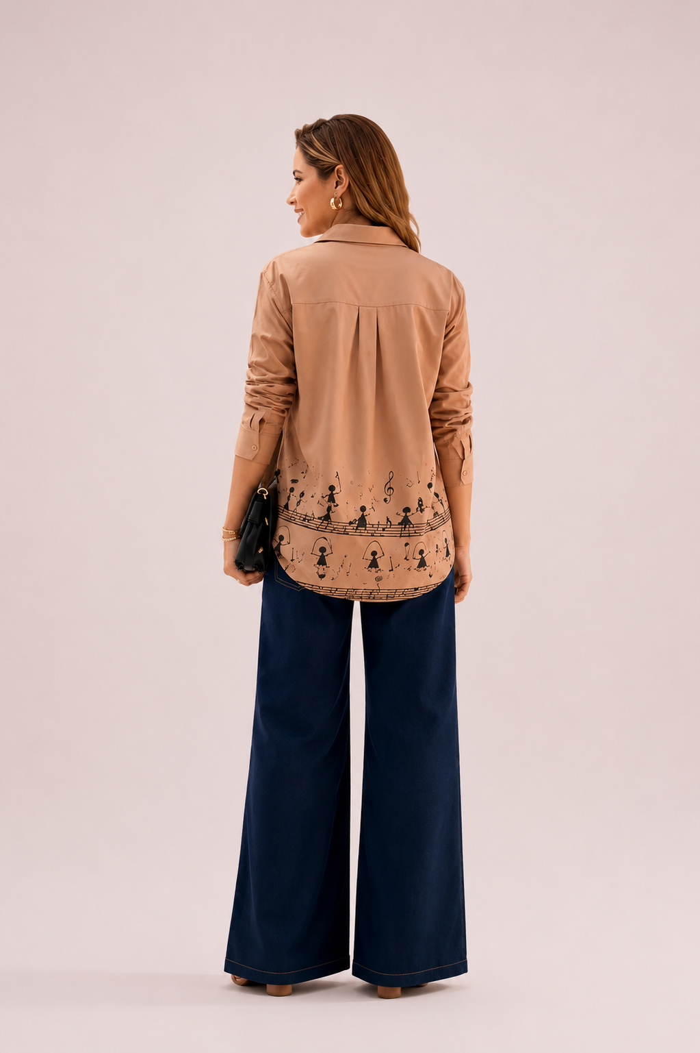 MELODY MOCHA ASYMMETRIC SHIRT