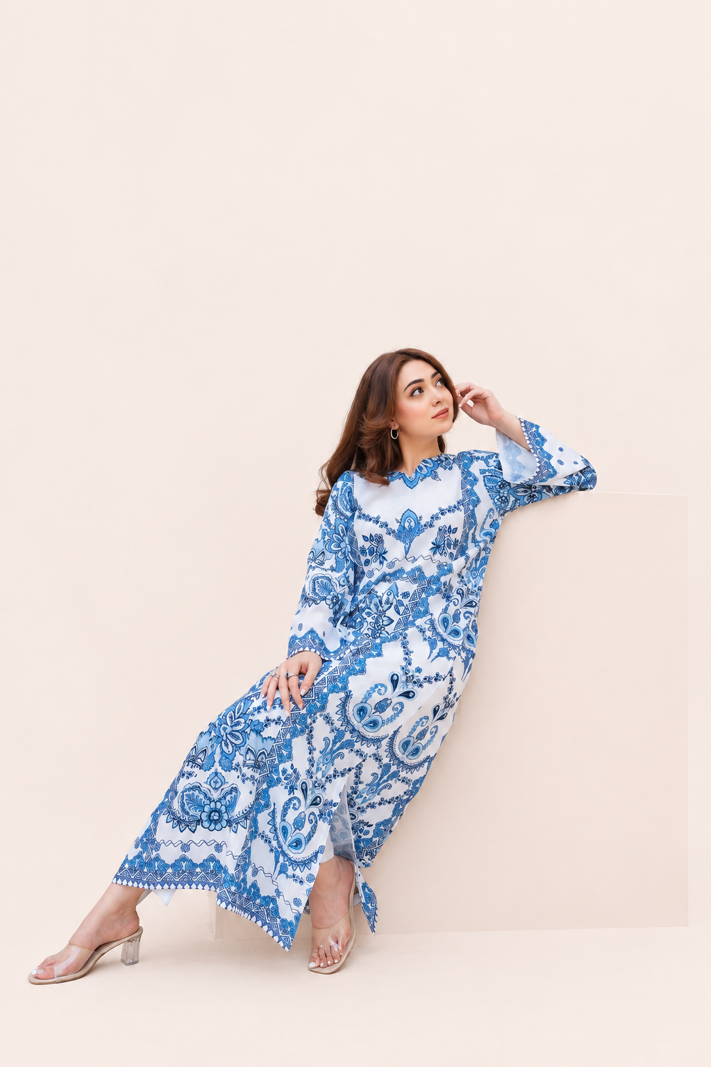 NEELA MEHFIL PURE COTTON KAFTAN