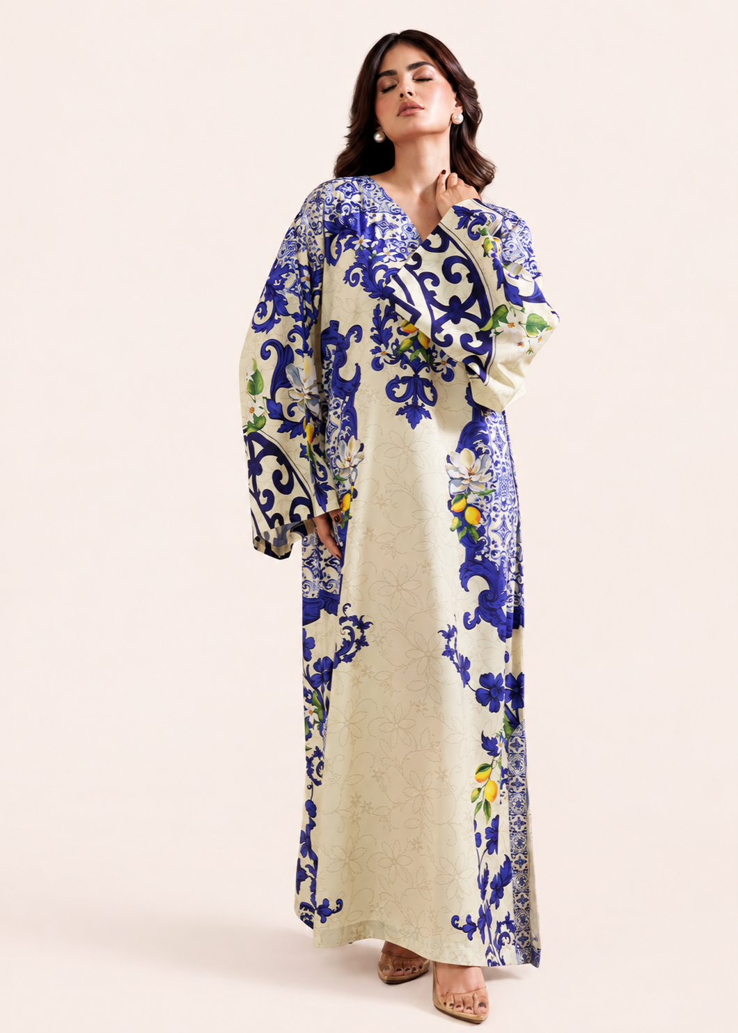 LIMONCELLO BLUE PURE COTTON KAFTAN