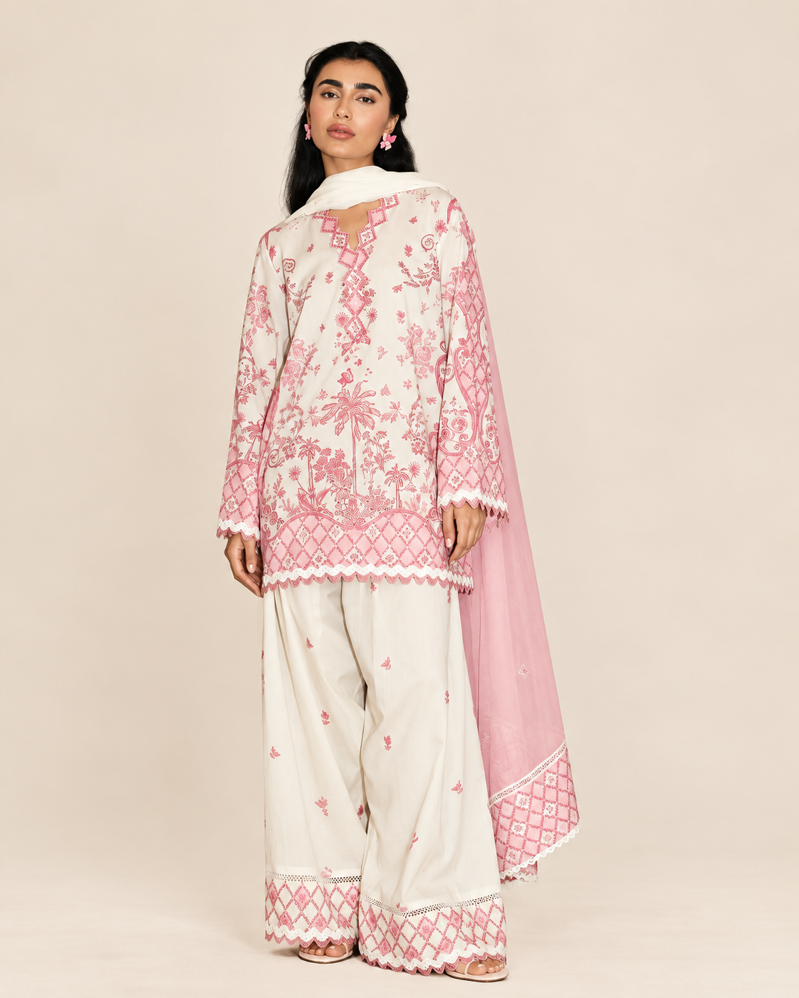 Desi Barbie Cutwork Farshi Set