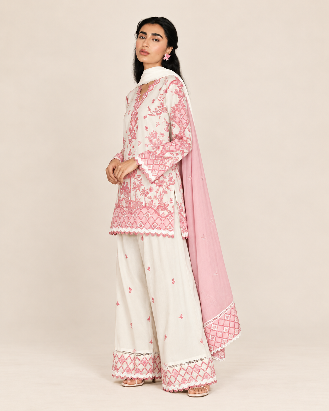 Desi Barbie Cutwork Farshi Set
