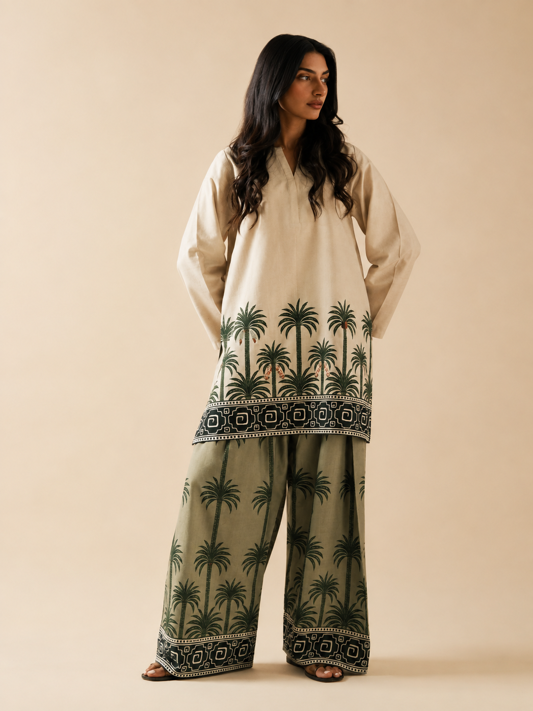 Matcha Palm Haven Farshi Salwar Set