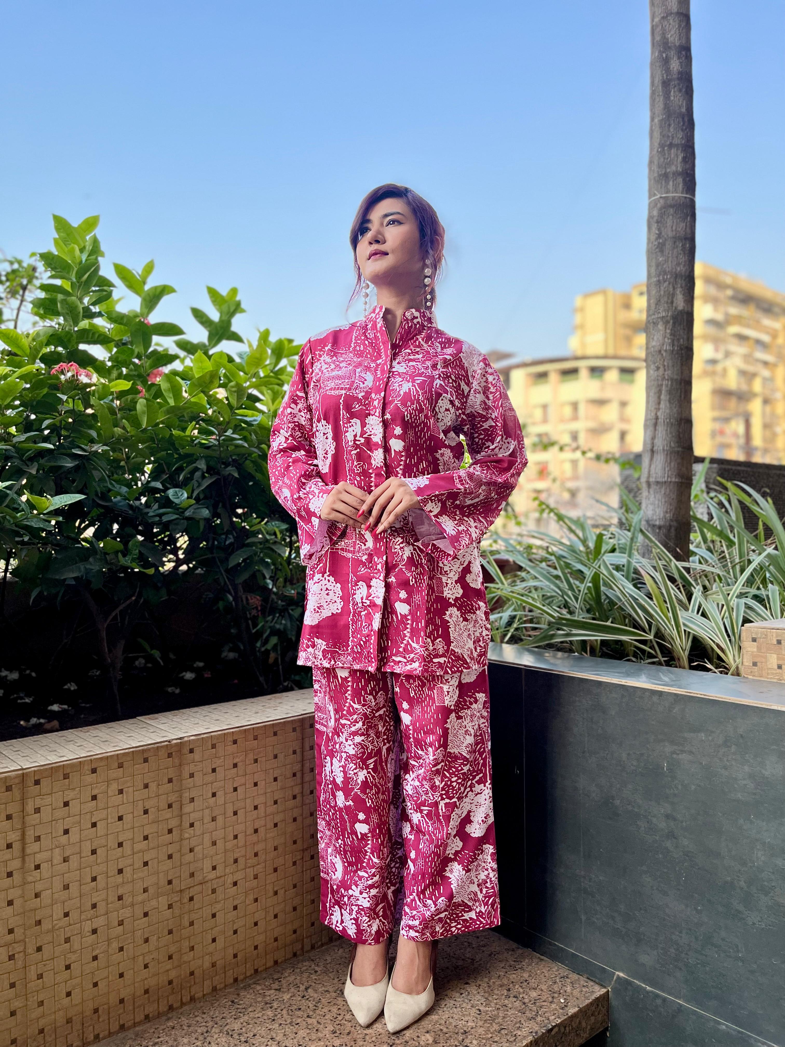 VINTAGE TOILE BLOOM CO-ORD SET - PINK