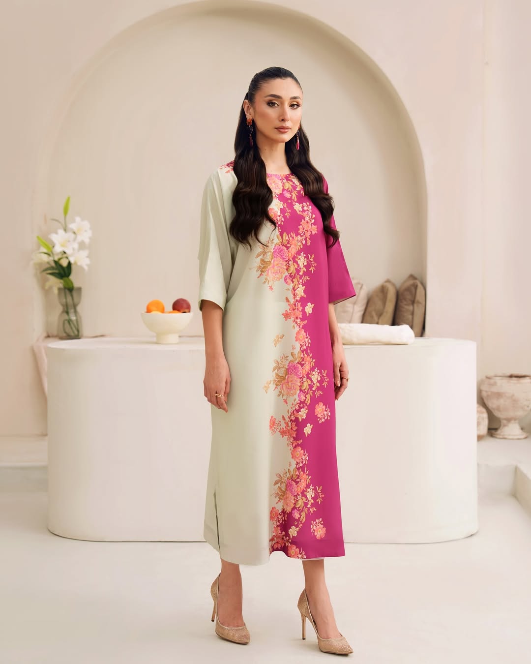 TWO TONE FLORAL DRESS
