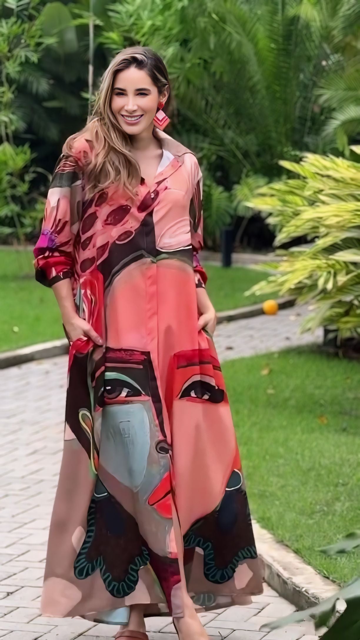 THE LADY IN RED POP ART DRESS