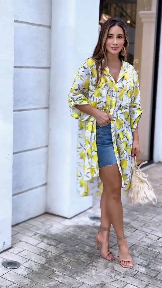 LEMON ZEST HIGH & LOW LONG SHIRT