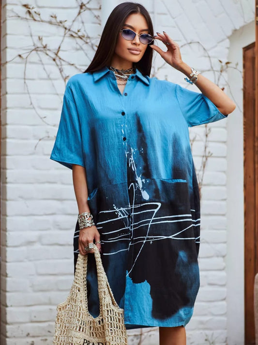 URBAN GRAFFITI SHIRT OVERSIZED DRESS