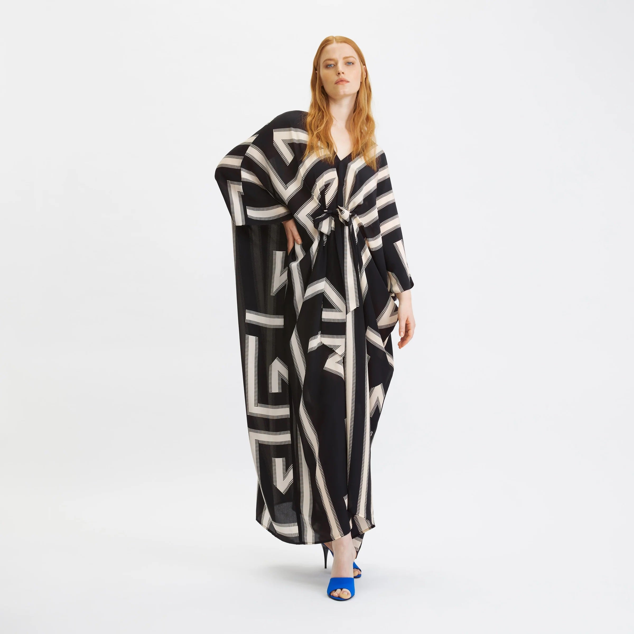 URBAN NOIR BELTED KAFTAN