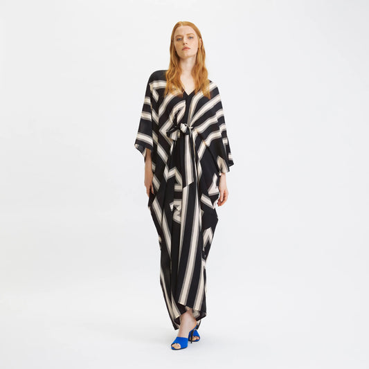 URBAN NOIR BELTED KAFTAN