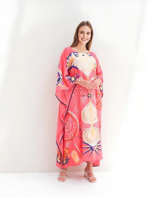 CORAL BLOOM LONG KAFTAN