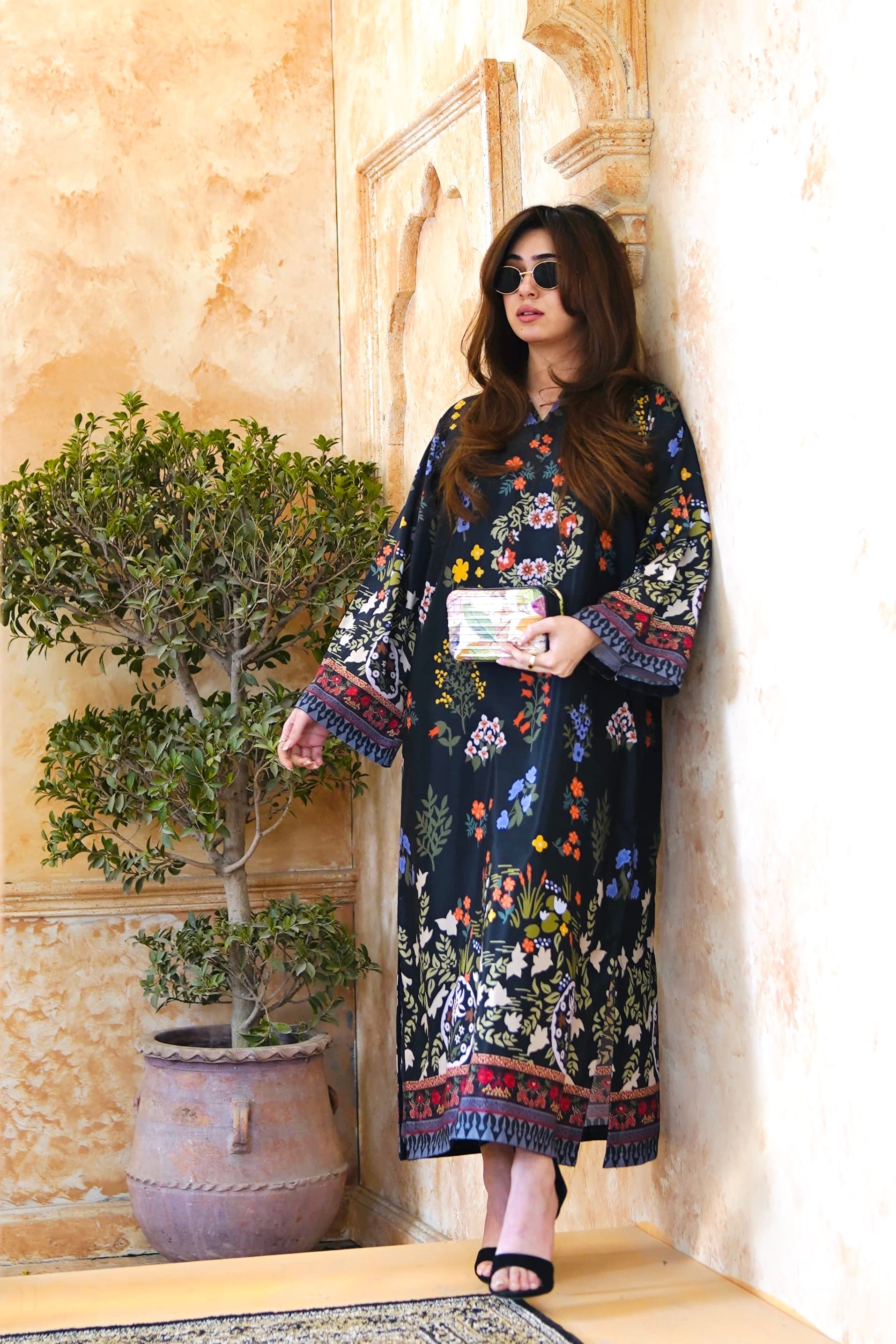 MIDNIGHT GARDEN LUXE KAFTAN