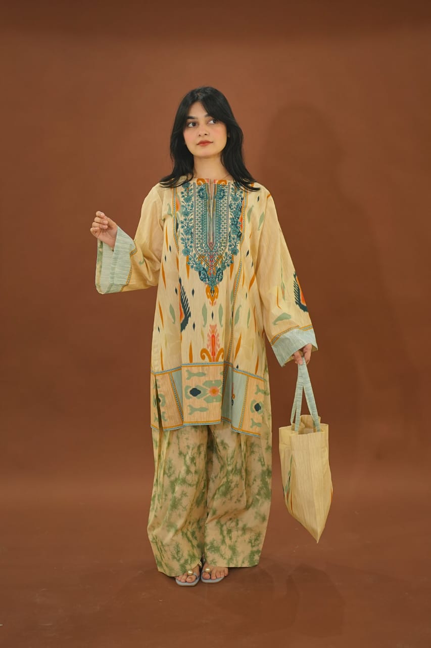 ZOYA AURA COTTON BLEND KURTA SET WITH DUPATTA