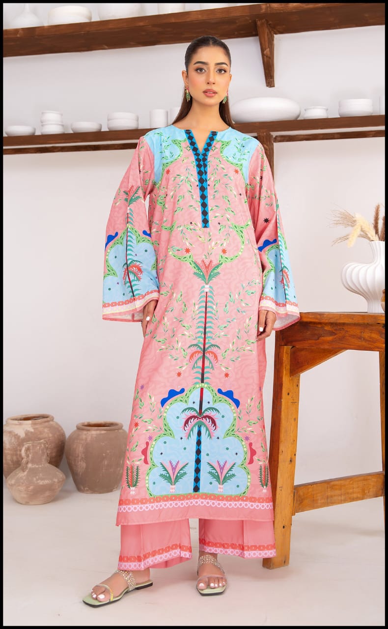 IRAYA - Pink Swiss Cotton 2 Peice Kurta Set for Women