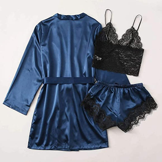 ROYAL BRIDAL SILK NIGHTWEAR - 3 PC SET