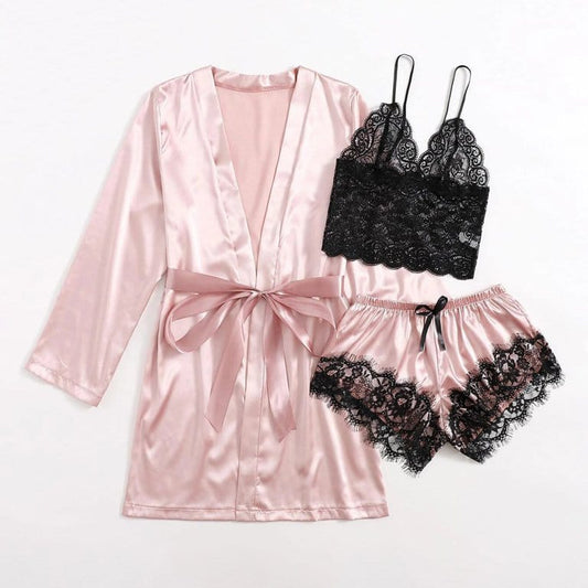 PRINCESS BRIDAL SILK NIGHTWEAR - 3 PC SET