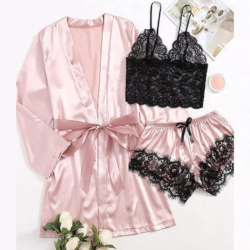 PRINCESS BRIDAL SILK NIGHTWEAR - 3 PC SET