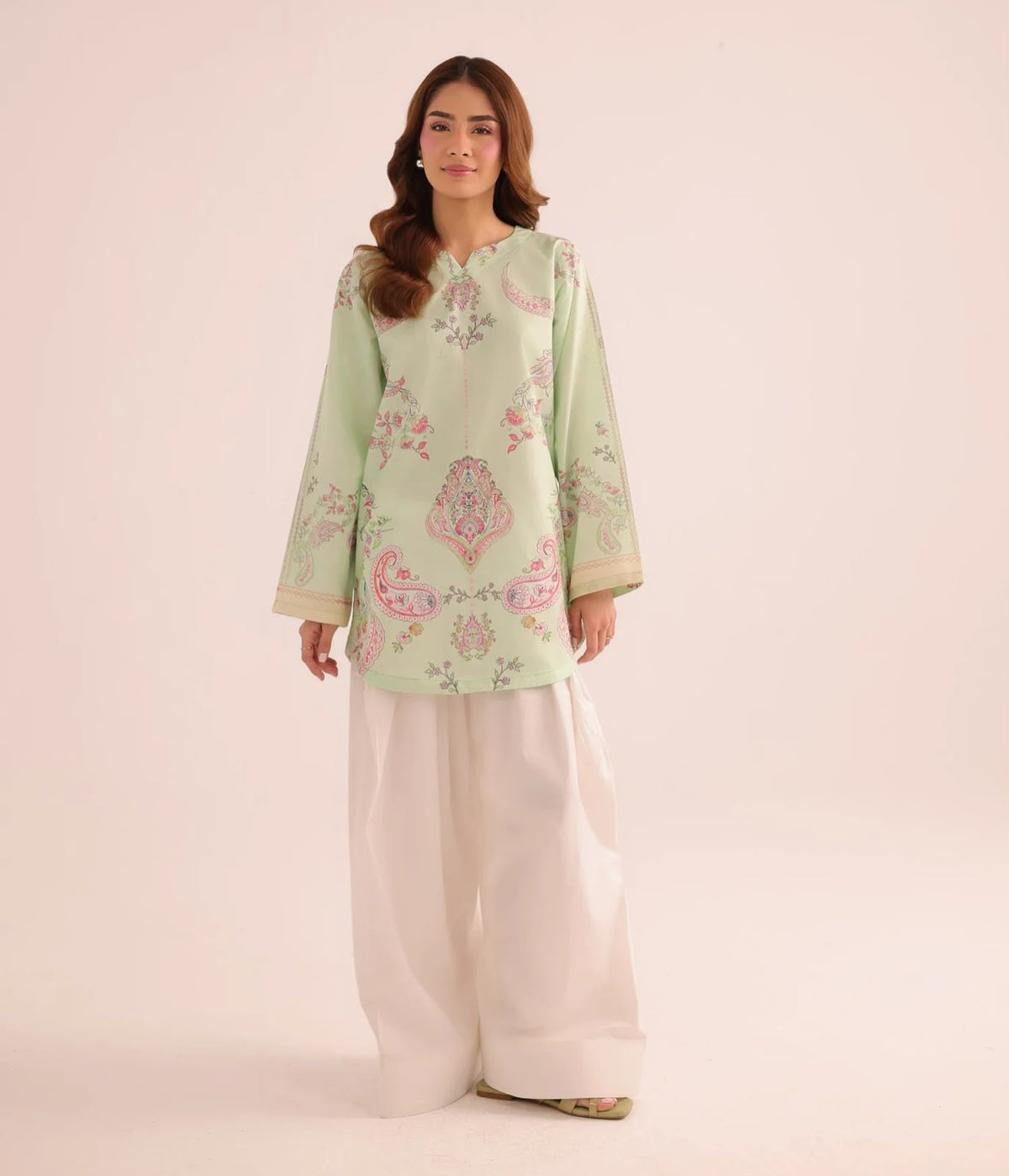 Pista Printed Lawn Farshi Pant Cord Set