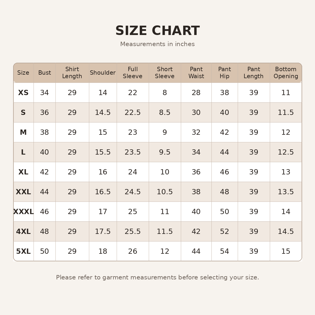 Size Chart