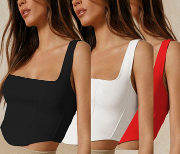 Clafoutis™ Chic Trio Square Neck Crop Tops